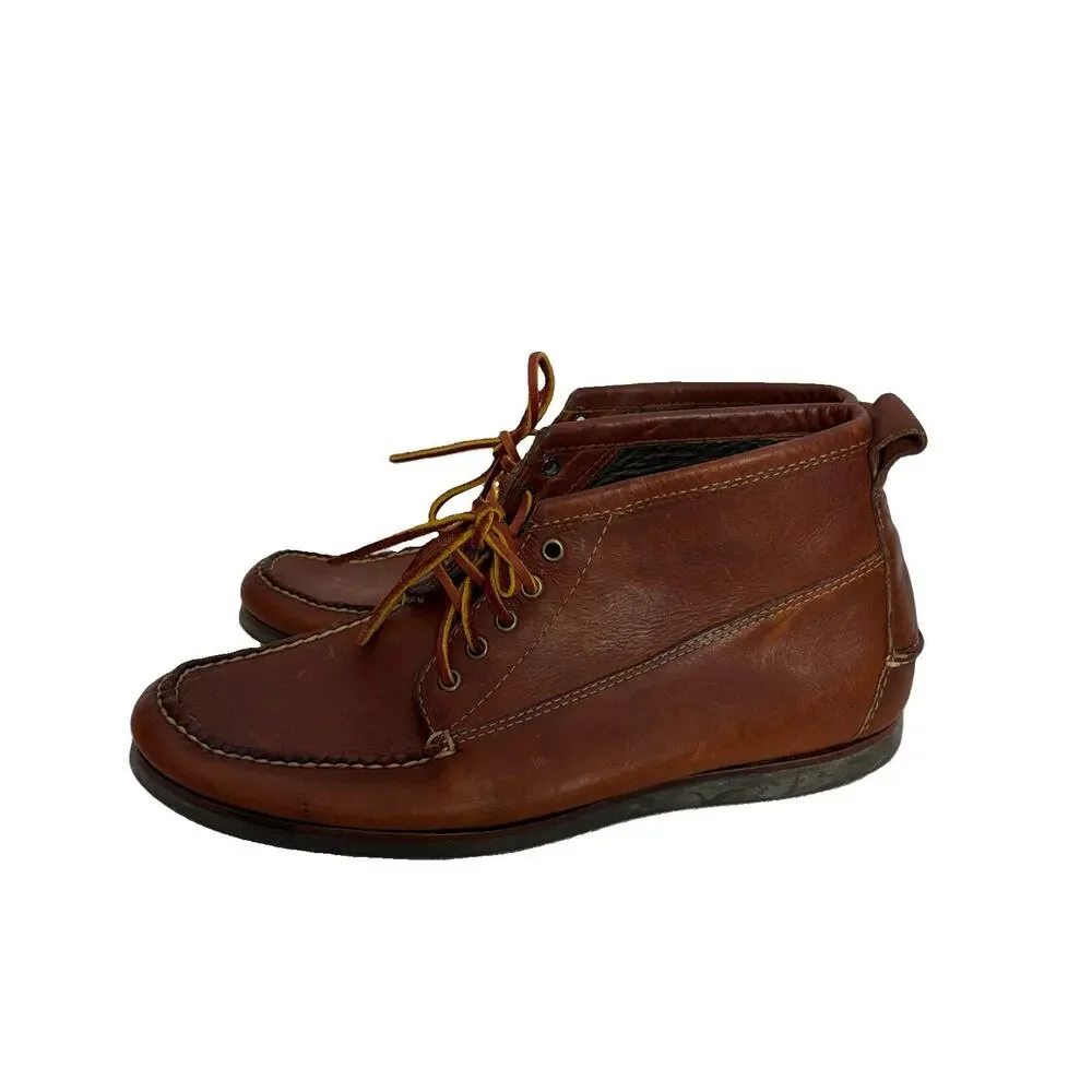 L.L. Bean Signature Brown Leather Jackman Ranger Moc Chukka Boots Mens 11.5